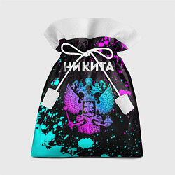 Мешок для подарков Никита и неоновый герб России, цвет: 3D-принт
