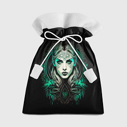 Мешок для подарков Готическая ведьма на чёрном фоне, цвет: 3D-принт