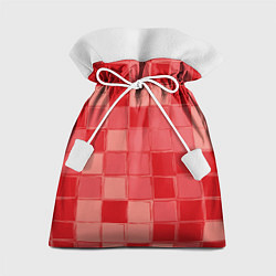 Подарочный мешок Красный паттерн из кубов