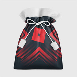 Мешок для подарков Красный символ Roblox на темном фоне со стрелками, цвет: 3D-принт