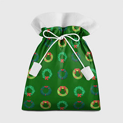 Подарочный мешок Зеленые рождественские венки омелы