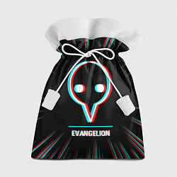 Мешок для подарков Символ Evangelion в стиле glitch на темном фоне, цвет: 3D-принт