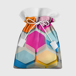 Мешок для подарков Абстрактные разноцветные геометрические фигуры, цвет: 3D-принт