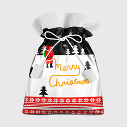 Мешок для подарков Merry christmas - Санта Клаус, цвет: 3D-принт