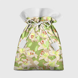 Подарочный мешок Нежные цветы - лилии: цветной паттерн