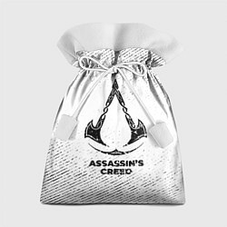 Мешок для подарков Assassins Creed с потертостями на светлом фоне, цвет: 3D-принт