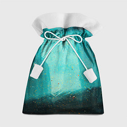 Подарочный мешок Сине-зелёный туман и мазки красок