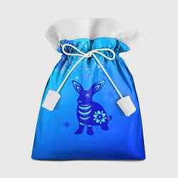 Мешок для подарков Синий кролик и снежинки, цвет: 3D-принт