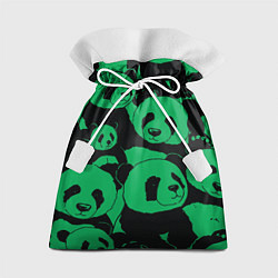 Подарочный мешок Panda green pattern
