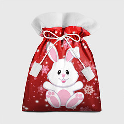 Подарочный мешок Весёлый кролик в снежинках