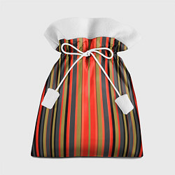 Мешок для подарков Вертикальные полосы в оранжево-коричневых тонах, цвет: 3D-принт