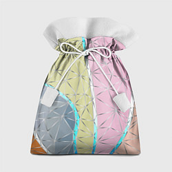 Мешок для подарков Разноцветный фон из треугольников с металлическими, цвет: 3D-принт