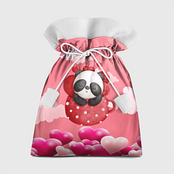 Подарочный мешок Панда с сердечками в чашке