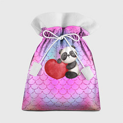 Подарочный мешок Милая панда с сердечком