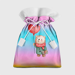 Подарочный мешок Мишка с красным сердечком