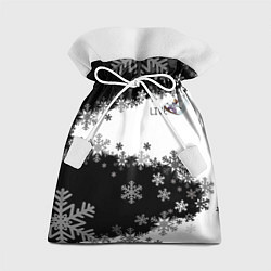 Подарочный мешок Сноуборд черно-белый