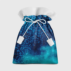 Подарочный мешок Градиент голубой и синий текстурный с блестками