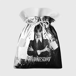 Подарочный мешок Wednesday black and white