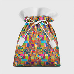 Мешок для подарков Лоскутное шитье, рисовала нейросеть, цвет: 3D-принт