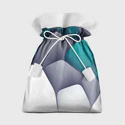 Подарочный мешок Серо-бело-синий каменный паттерн