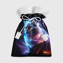 Мешок для подарков Электрический котёнок искрящий молниями, цвет: 3D-принт