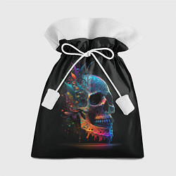 Мешок для подарков Красочный череп с цветами, цвет: 3D-принт