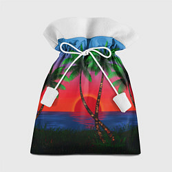 Мешок для подарков Пальмы и море, цвет: 3D-принт