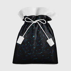 Мешок для подарков Абстрактные неоновые светло-синие линии шара, цвет: 3D-принт