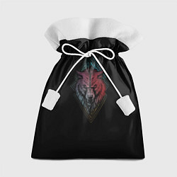 Мешок для подарков Неоновый разноцветный волк, цвет: 3D-принт