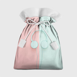 Мешок для подарков Наушники цвета морской волны, цвет: 3D-принт