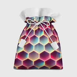Мешок для подарков Неоновый гексагон, цвет: 3D-принт