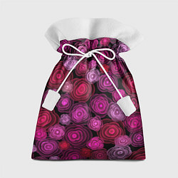 Мешок для подарков Неоновые розы на черном фоне, цвет: 3D-принт