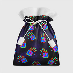 Мешок для подарков Ладони тепловизор: черный фон - паттерн, цвет: 3D-принт