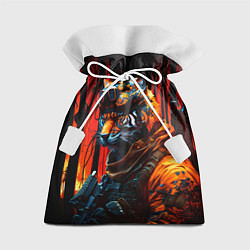 Мешок для подарков Огненный тигр воин спецназа, цвет: 3D-принт