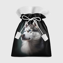 Подарочный мешок Собака Хаски с голубыми глазами