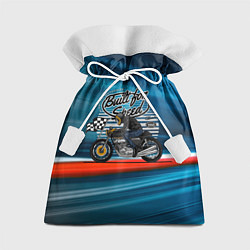Мешок для подарков Гонщик мотоциклист, цвет: 3D-принт