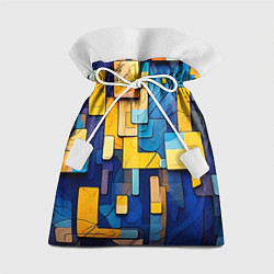 Подарочный мешок Синие и жёлтые фигуры