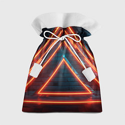 Подарочный мешок Треугольные неоновые линии
