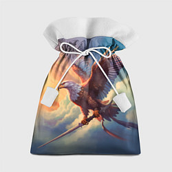 Мешок для подарков Орел с мечом в облаках на закате, цвет: 3D-принт