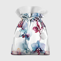 Мешок для подарков Голубая орхидея акварель - паттерн, цвет: 3D-принт