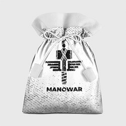 Мешок для подарков Manowar с потертостями на светлом фоне, цвет: 3D-принт