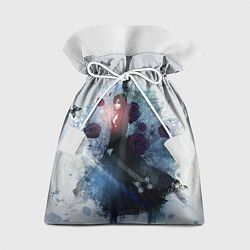 Мешок для подарков Печальная готическая женщина в черном платье, цвет: 3D-принт