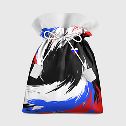 Мешок для подарков Сердечко Россия - мазки кисти, цвет: 3D-принт