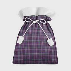 Мешок для подарков Джентльмены Шотландка темно-фиолетовая, цвет: 3D-принт