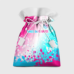Мешок для подарков Three Days Grace neon gradient style: символ сверх, цвет: 3D-принт