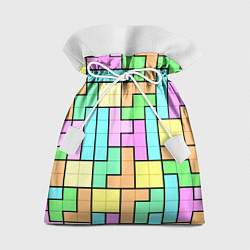 Мешок для подарков Светлая стена из блоков Тетриса, цвет: 3D-принт