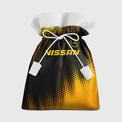 Мешок для подарков Nissan - gold gradient: символ сверху, цвет: 3D-принт