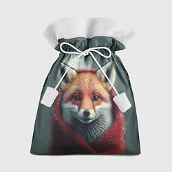 Мешок для подарков Милый лисенок в красном капюшоне, цвет: 3D-принт