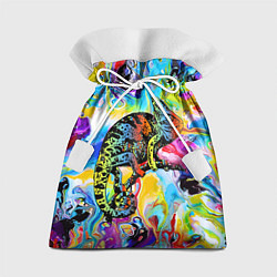 Подарочный мешок Маскировка хамелеона на фоне ярких красок