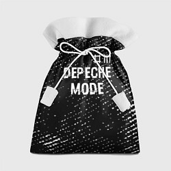 Мешок для подарков Depeche Mode glitch на темном фоне: символ сверху, цвет: 3D-принт